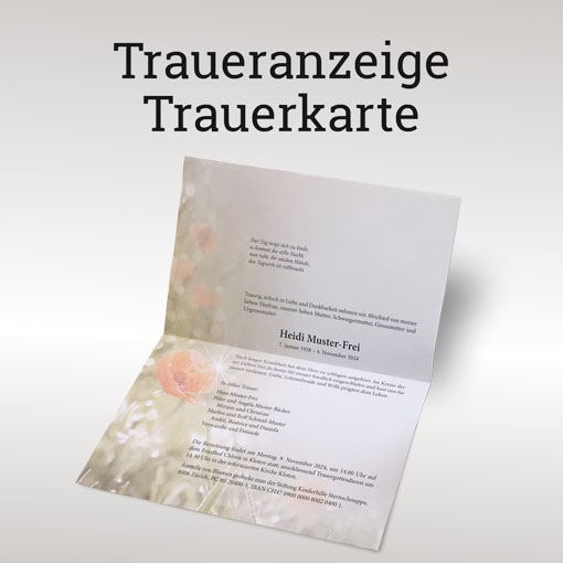 Trauerdrucksachen | Trauerkarten | Danksagungen bestellen - mit umfangreicher Texthilfe