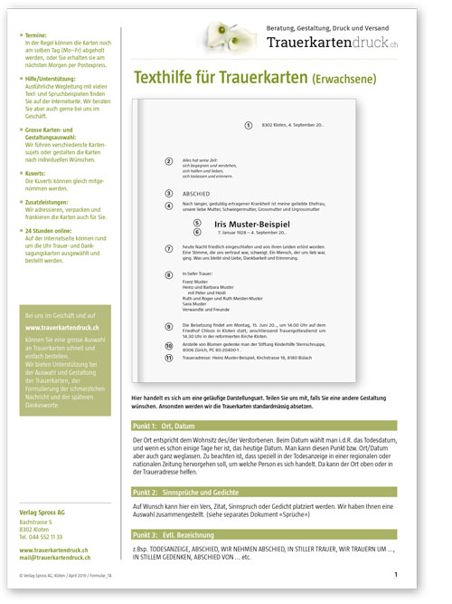 Texthilfe Fur Traueranzeigen Trauerkarten Todesanzeigen